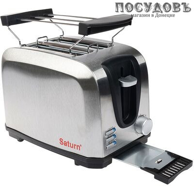 Saturn EC7023 тостер на 2 шт, 750 Вт, цвет металлик