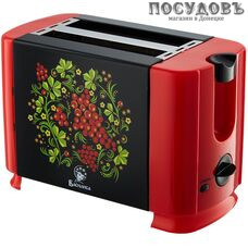 Василиса Рябина ВА-103 тостер на 2 шт, 700 Вт, цвет черный с красным