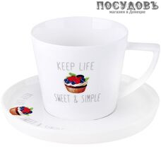 Коралл Home Made YQ1966 чайная пара, 260 мл, фарфор