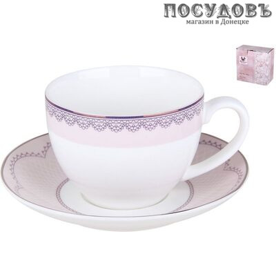 Quinsberry Madeline pink NBHHCS07 чайная пара, 290 мл, фарфор, 2 пр.