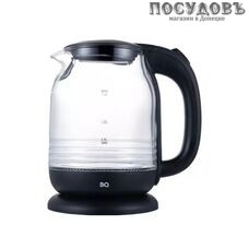 BQ KT1833G электрочайник, 2200 Вт, 1700 мл, стекло термостойкое, внутренняя подсветка, черный-стальной
