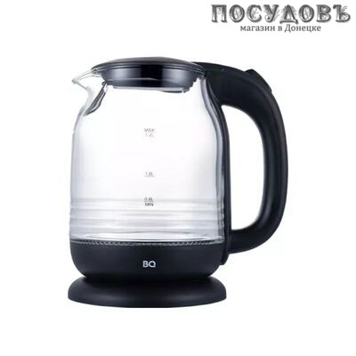 BQ KT1833G электрочайник, 2200 Вт, 1700 мл, стекло термостойкое, внутренняя подсветка, черный-стальной