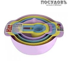 HITT Rainbow H242001/H13101/Л1676 набор для кухни 4 миски, 4 мерных ложек, полипропилен 8 пр. HITT Rainbow H242001/H13101/Л1676 набор для кухни 4 миски, 4 мерных ложек, полипропилен 8 пр.