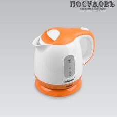Maestro MR-012 электрочайник, 1100 Вт, 1000 мл, пластик, цвет белый с оранжевым