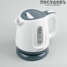 Maestro MR-013 электрочайник, 1100 Вт, 1000 мл, пластик, цвет белый с серым