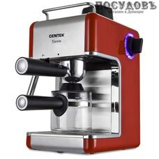 Centek CT-1161 кофеварка рожковая, 800 Вт, 3,5 бар, 240 мл, цвет красный