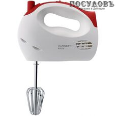 Scarlett SC-HM40S13 миксер, 450 Вт, 7 скоростей, цвет белый с красным