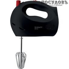 Scarlett SC-HM40S14 миксер, 400 Вт, 7 скоростей, цвет черный с красным