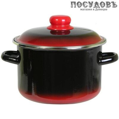 СтальЭмаль Кармен 2с46я кастрюля с крышкой, сталь эмалированная, 4,0 л, Ø216 мм, 2 пр.
