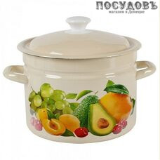 КМК Авокадо 41804-162/6-У4 кастрюля с крышкой, слоновая кость, сталь эмалированная, 5,0 л, Ø230 мм, 2 пр.