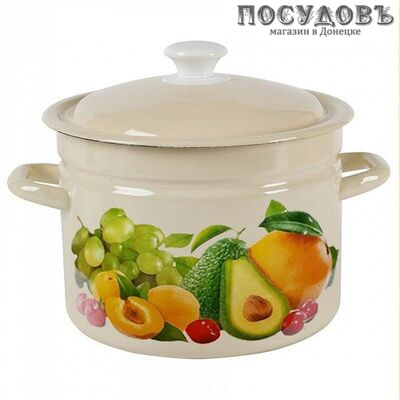КМК Авокадо 41804-162/6-У4 кастрюля с крышкой, слоновая кость, сталь эмалированная, 5,0 л, Ø230 мм, 2 пр.
