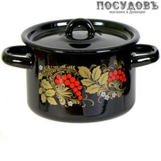 СтальЭмаль Рябина 1с15я/5 кастрюля с крышкой, сталь эмалированная, 1,5 л, Ø150 мм, 2 пр.