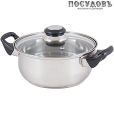 Mallony 985871 кастрюля с крышкой 2,0 л, сталь нержавеющая, трехслойное дно