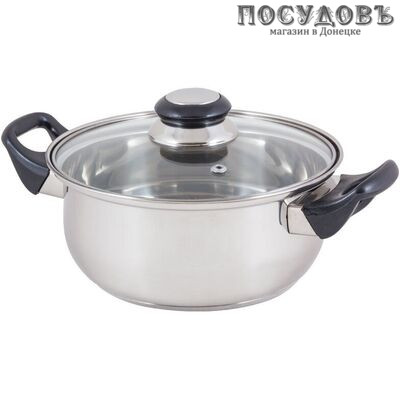 Mallony 985871 кастрюля с крышкой 2,0 л, сталь нержавеющая, трехслойное дно