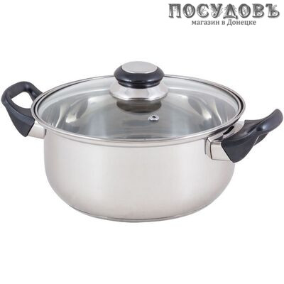 Mallony 004283 кастрюля с крышкой 3,9 л, сталь нержавеющая, трехслойное дно