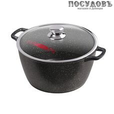 Горница Гранит к263аг кастрюля с крышкой 5,0 л, Ø260 мм, алюминий литой, гранитное покрытие Pfluon 3 слоя