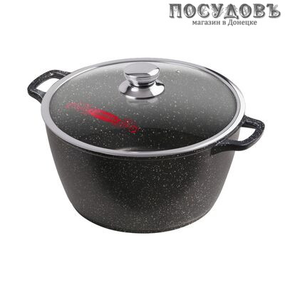 Горница Гранит к263аг кастрюля с крышкой 5,0 л, Ø260 мм, алюминий литой, гранитное покрытие Pfluon 3 слоя