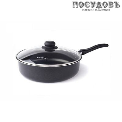 Scovo Promo РА-021 сотейник с крышкой Ø260×85 мм, алюминий штампованный, антипригарное покрытие