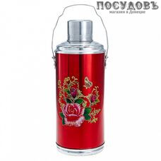 Webber 22032/1 термос с крышкой-стаканом, колба стеклянная 3200 мл, цвет красный с рисунком