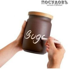 Luminarc Box Mania Bois Script J6791 банка для хранения с крышкой, 1000 мл, стекло, Франция