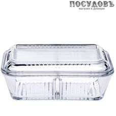 Pasabahce Frigo 96764 масленка-менажница с крышкой, 170×102×53 мм, стекло, Россия, в упаковке 2 пр.