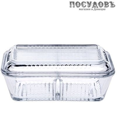 Pasabahce Frigo 96764 масленка-менажница с крышкой, 170×102×53 мм, стекло, Россия, в упаковке 2 пр.