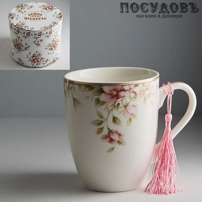 Beatrix Сицилия МН016L1 кружка подарочная, белая с рисунком, 350 мл, фарфор