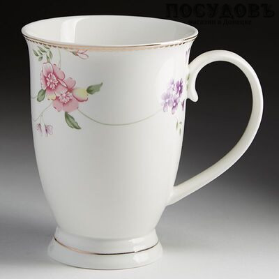 Beatrix Флориана МР003L1 кружка подарочная, белая с рисунком, 350 мл, фарфор, в подарочной упаковке 1 шт.