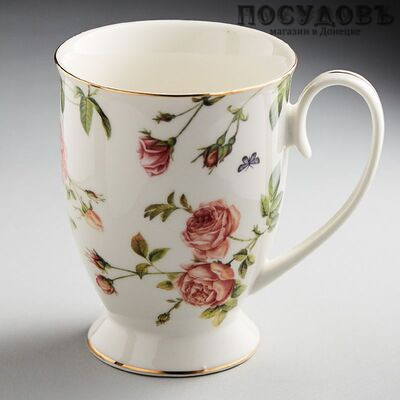Beatrix МН012L1  кружка подарочная 350 мл, фарфор, белый с рисунком Розанна, в подарочной упаковке 1 шт.