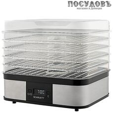 Scarlett SC-FD421T19 электросушилка 245 Вт, 5 ярусов, стальной с черным