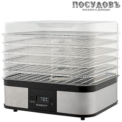 Scarlett SC-FD421T19 электросушилка 245 Вт, 5 ярусов, стальной с черным