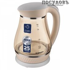 Scarlett SC-EK27G83 электрочайник, 2200 Вт, 1700 мл, стекло Crystal Pro, внутренняя подсветка, бежевый