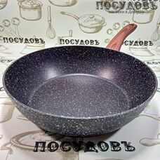 Olina Deep Granite 501-1-26A сотейник Ø260×69 мм, алюминий литой, мраморное антипригарное покрытие