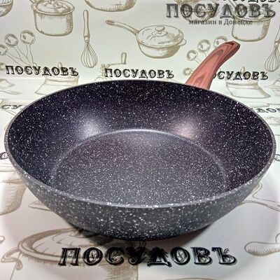 Olina Deep Granite 501-1-26A сотейник Ø260×69 мм, алюминий литой, мраморное антипригарное покрытие