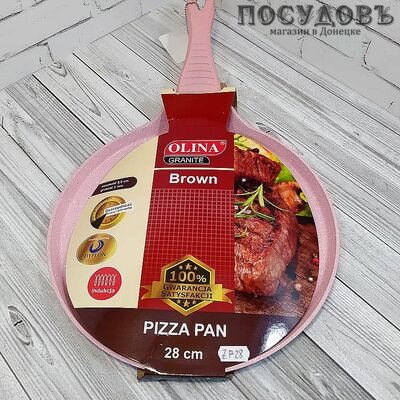 Olina Pizza Pan ZP-28 сковорода блинная, Ø280 мм, алюминий литой, мраморное покрытие