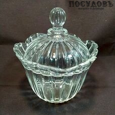 КНР TF512 конфетница с крышкой, стекло, в упаковке 1 шт.