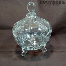 КНР TF511 конфетница с крышкой, стекло, в упаковке 1 шт.