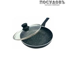 KING Hoff KH-3958 сковорода с крышкой Ø260×50 мм, алюминий штампованный, мраморное покрытие 2 пр.