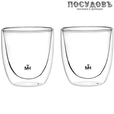 MercuryHaus MC-6486 стакан с двойной стенкой, 310 мл, стекло термостойкое, 2 шт.