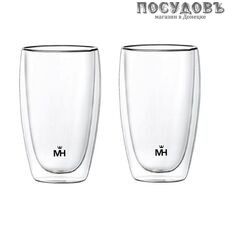 MercuryHaus MC-6488 стакан с двойными стенками, 440 мл, стекло, в упаковке 2 шт.