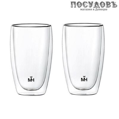 MercuryHaus MC-6488 стакан с двойными стенками, 440 мл, стекло, в упаковке 2 шт.