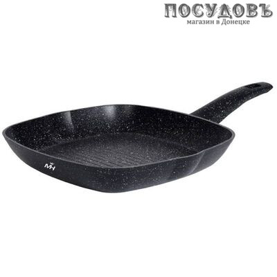 MercuryHaus MC-1703 сковорода-гриль Ø280×43 мм, алюминий литой, мраморное покрытие