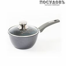 Мечта 82701 Гранит ковш с крышкой 1,7 л, алюминий литой, Ø180 мм, гранитное покрытие Greblon (Германия), 2 пр.