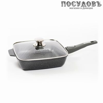 Мечта Гранит с025701 сковорода с крышкой Ø240 мм, алюминий литой, Greblon покрытие, съемная ручка