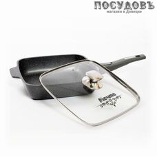 Мечта Гранит с029701 сковорода с крышкой Ø280 мм, алюминий литой, гранитное покрытие Greblon, съемная ручка