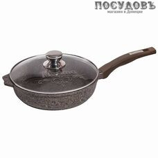 Мечта Premium Mokko с24902 сковорода с крышкой Ø240 мм, алюминий литой, гранитное покрытие Greblon