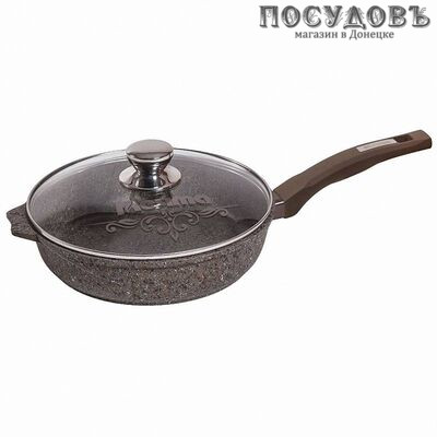 Мечта Premium Mokko с24902 сковорода с крышкой Ø240 мм, алюминий литой, гранитное покрытие Greblon