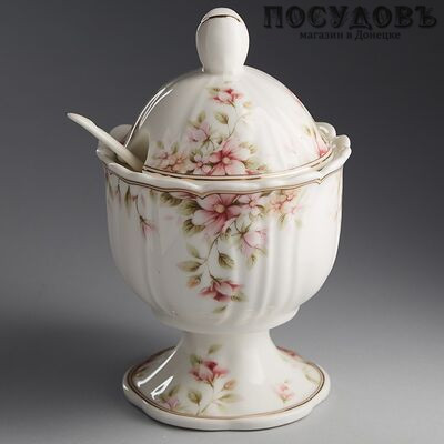Beatrix Сицилия МН017E сахарница с крышкой и ложкой, 250 мл, фарфор, в упаковке 3 пр.
