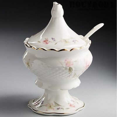 Beatrix Сан-Марино МН004E сахарница с крышкой и ложкой, 290 мл, фарфор, в упаковке 3 пр.