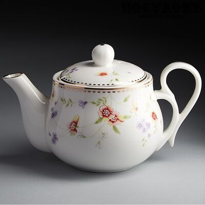 Beatrix МН013R  чайник заварочный белый с рисунком Флориана, фарфор, 380 мл
